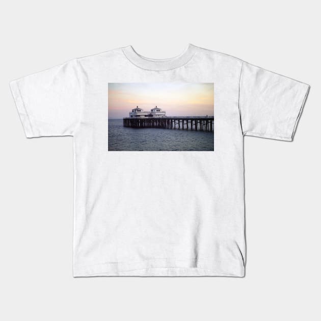 Malibu Fishing Pier Kids T-Shirt by BlakCircleGirl